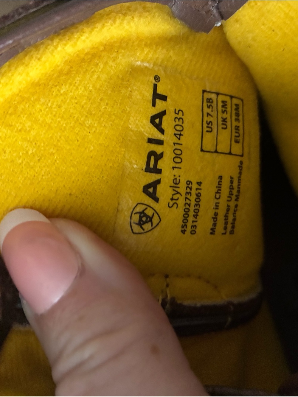 ARIAT  Brown Leather Western Work Boots with Red & Yellow Stitching - Picture 7 of 7